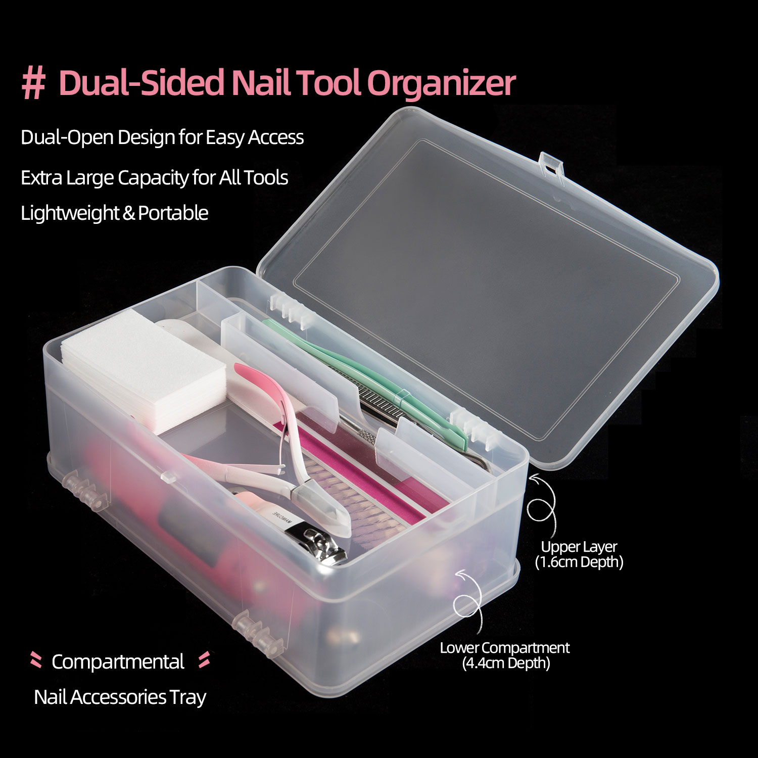 File Cabinet Drawer - Dual-Open 2-Tier Super Capaciteit Pp Opbergdoos