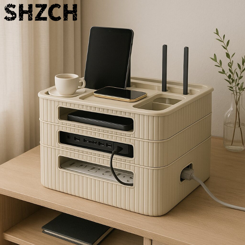 Home Office Box - WiFi-router opbergdoos TV-settopboxhouder thuiskantoor woonkamer kabelorganizer