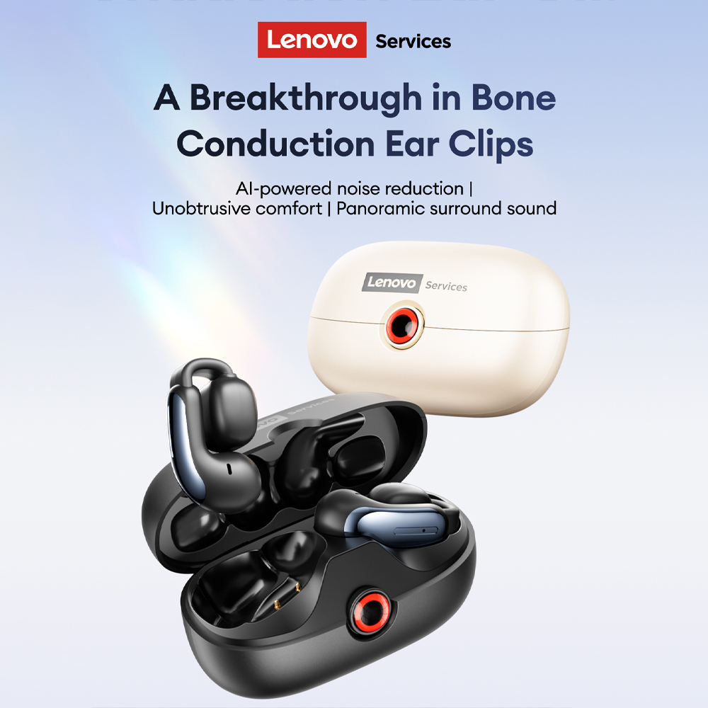 Noise Canceling Headphones - Lenovo LES-108 Beengeleiding TWS Oorclips Oortelefoon