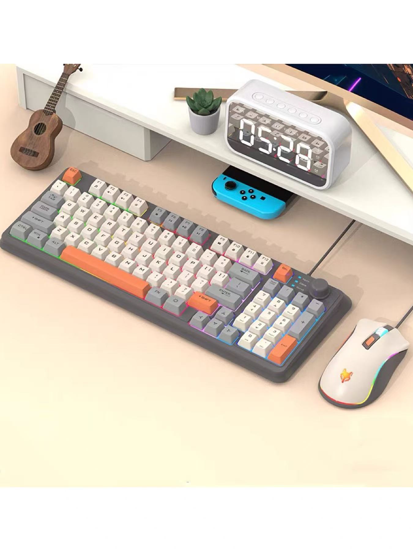 English Home Office - K820 USB bedraad gaming-toetsenbord, muisset, laptop,