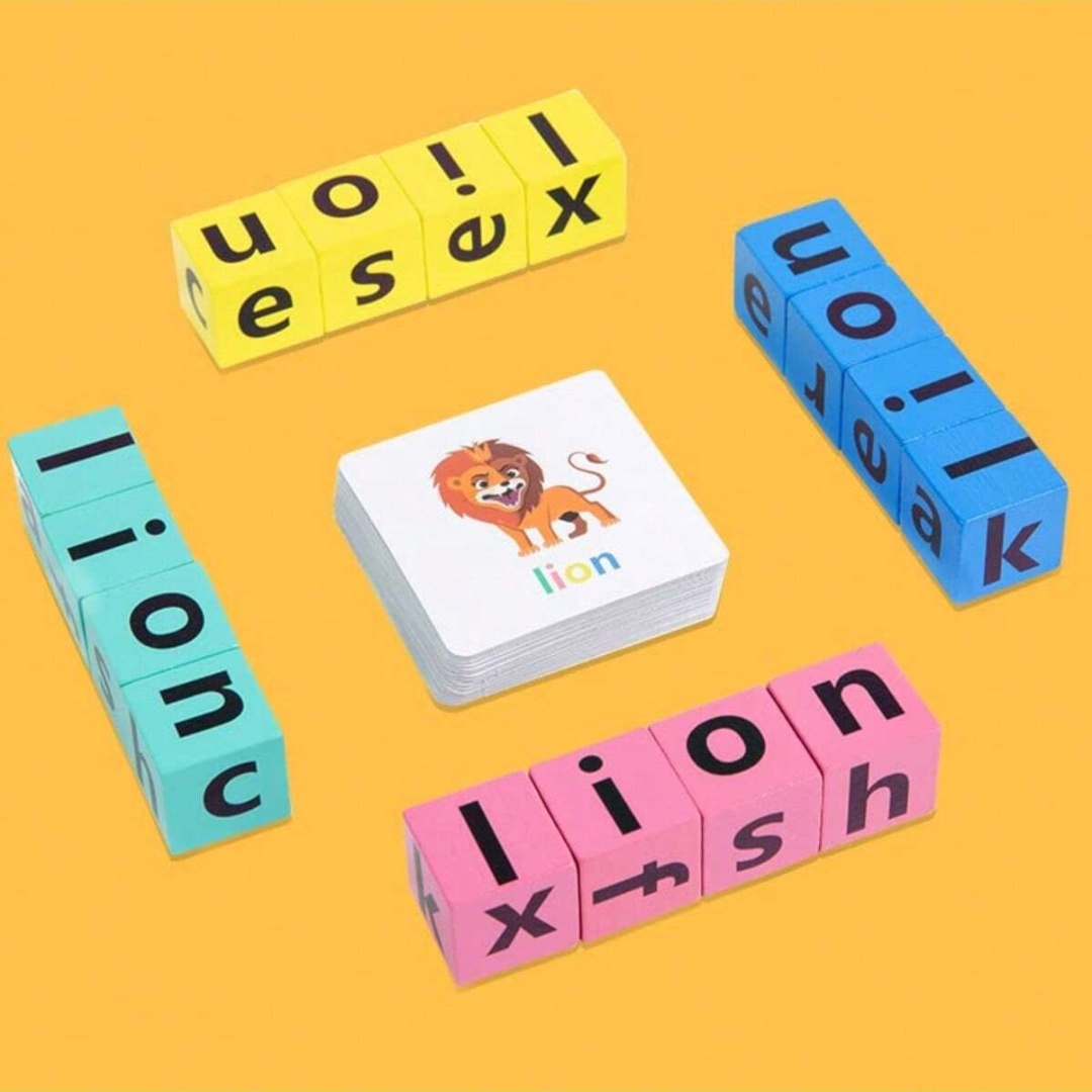 Letter Tray Desk - Alfabetisch spellingsbordspel voor kinderen, 16 letterblokken