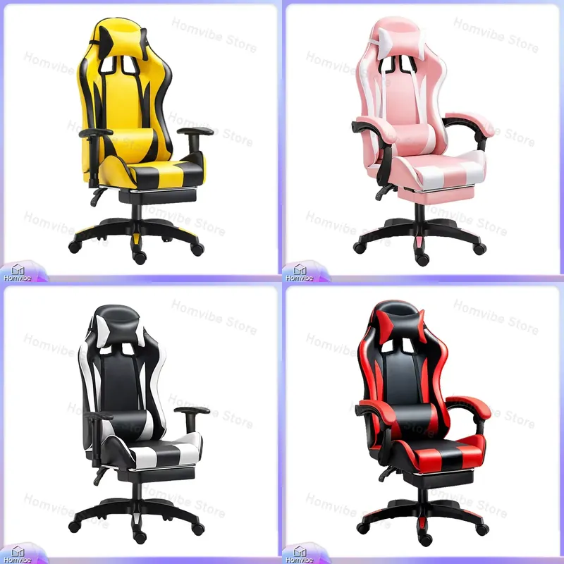 Home Office Ergonomics - Ergonomische gamingstoel met lendensteun en verstelbare