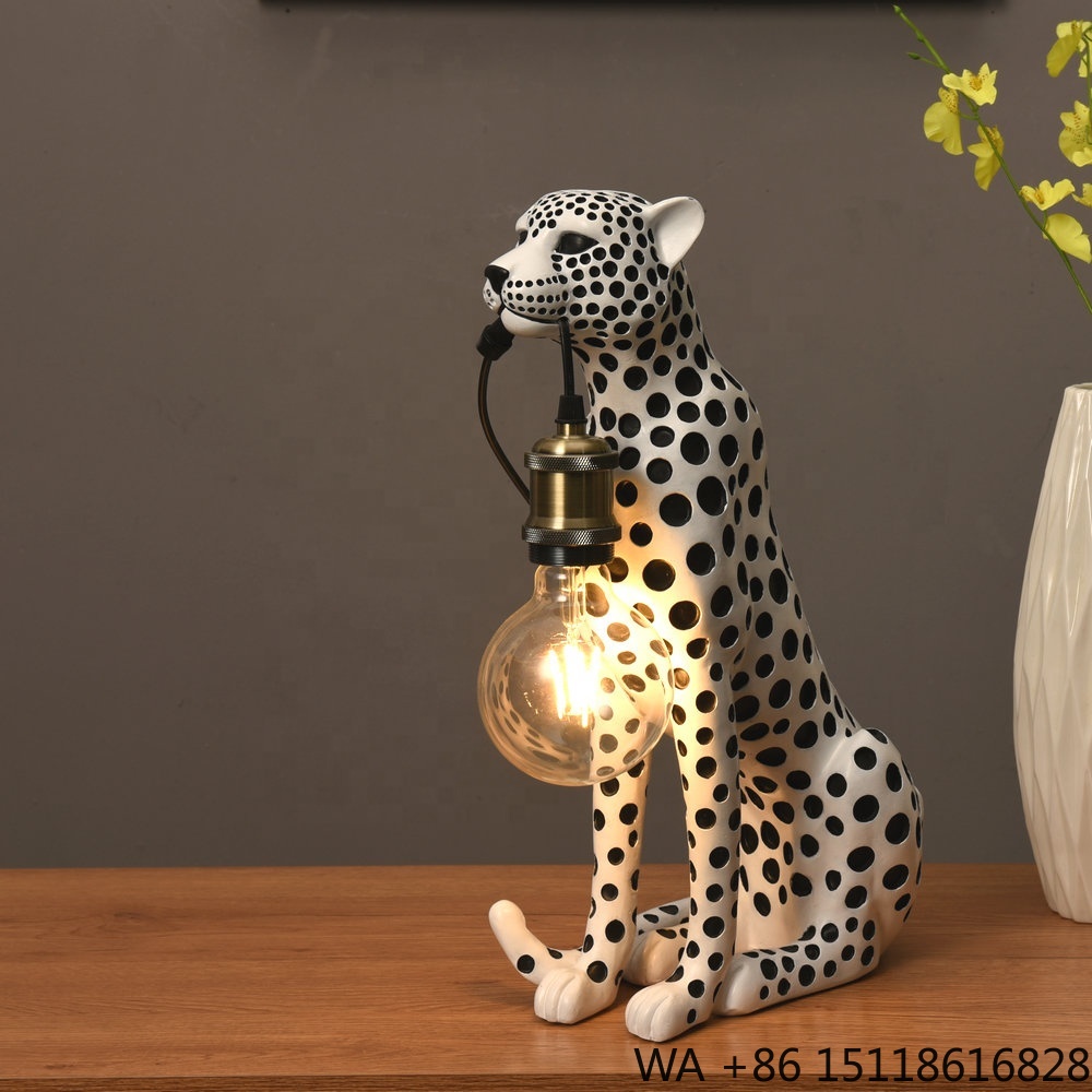 Home Office Lamp - Moderne kunst dierenluipaard hars sculptuur luxe