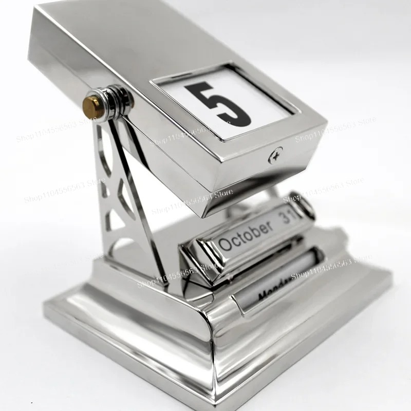 English Home Office - Creatieve eeuwigdurende flip-bureaukalender – Universele metalen