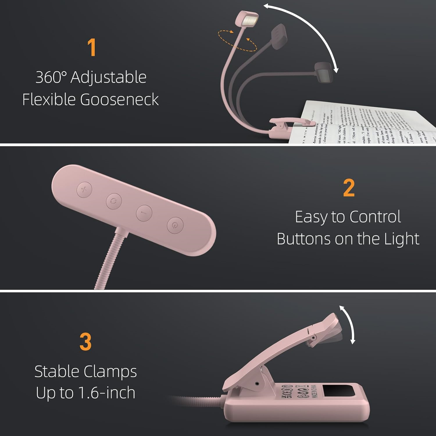 Leeslamp Boekklem Zwart/Wit/Ro - Desk Lamp Led recensie en prijs