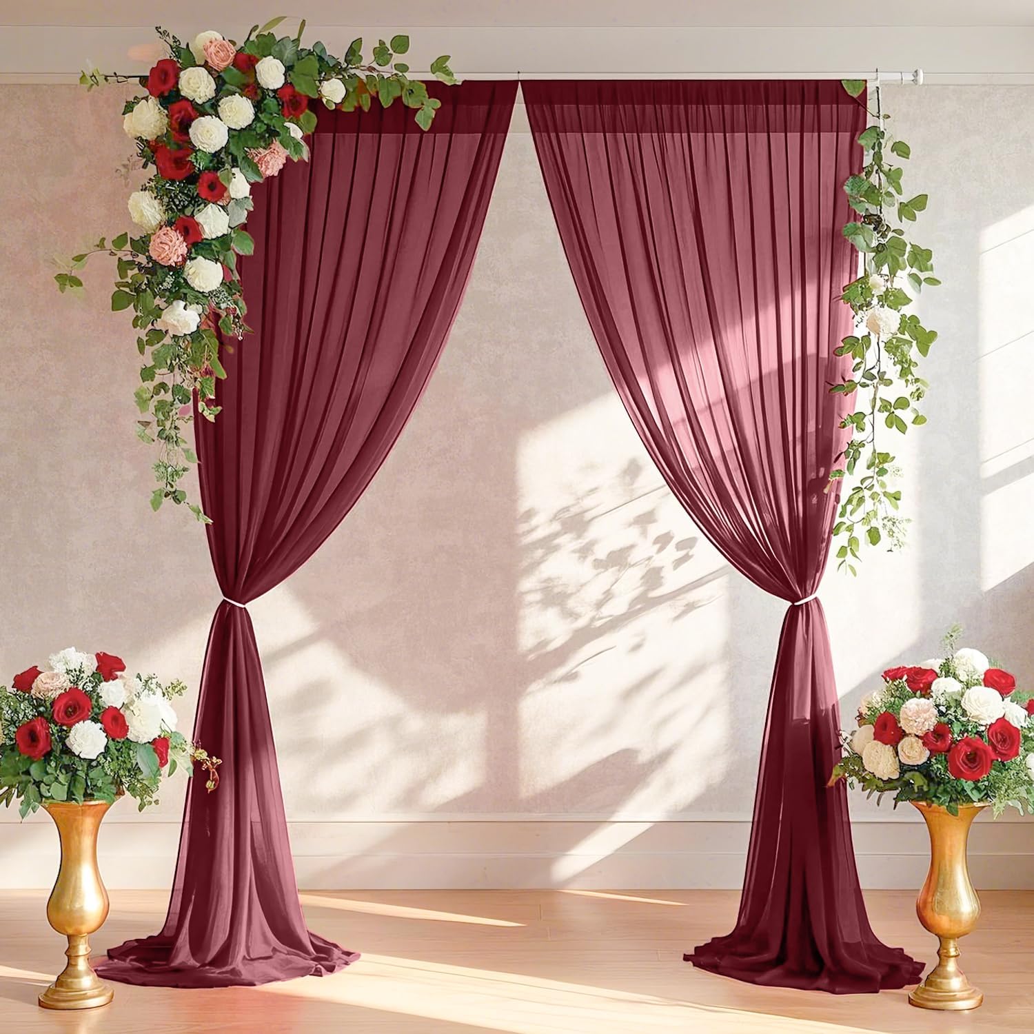 2 stuks bordeaux achtergrondgo - Home Office Backdrop recensie en prijs