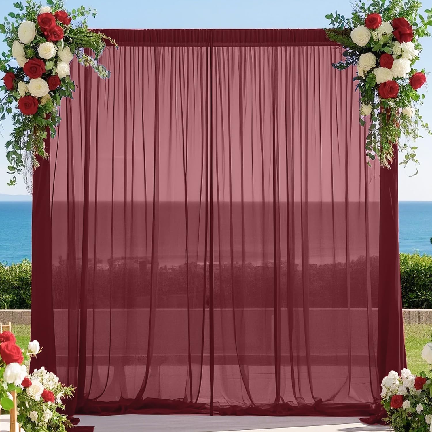 2 stuks bordeaux achtergrondgo - Home Office Backdrop recensie en prijs