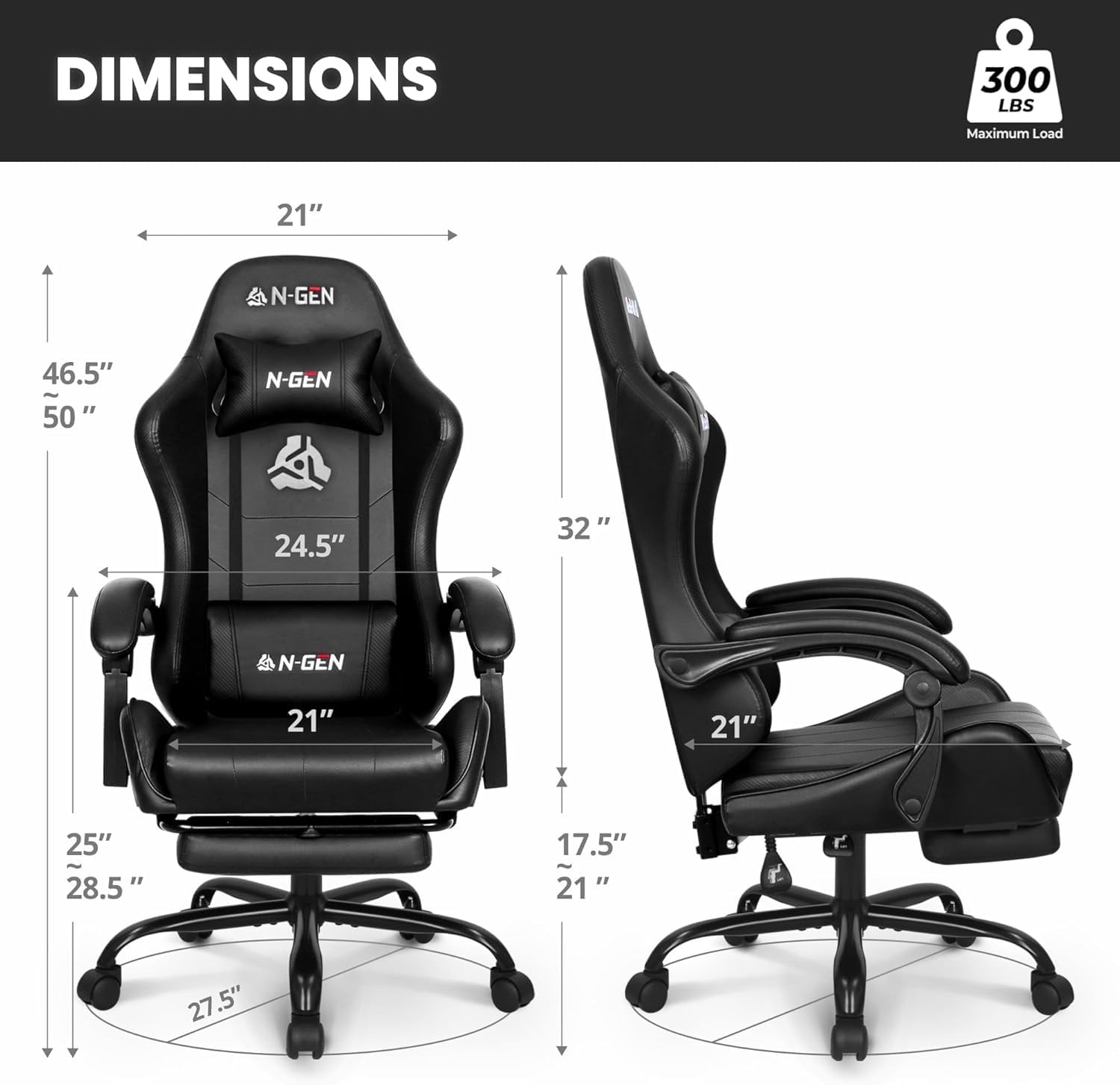 Gamingstoel met voetensteun, l - Ergonomic Office Chair recensie en prijs