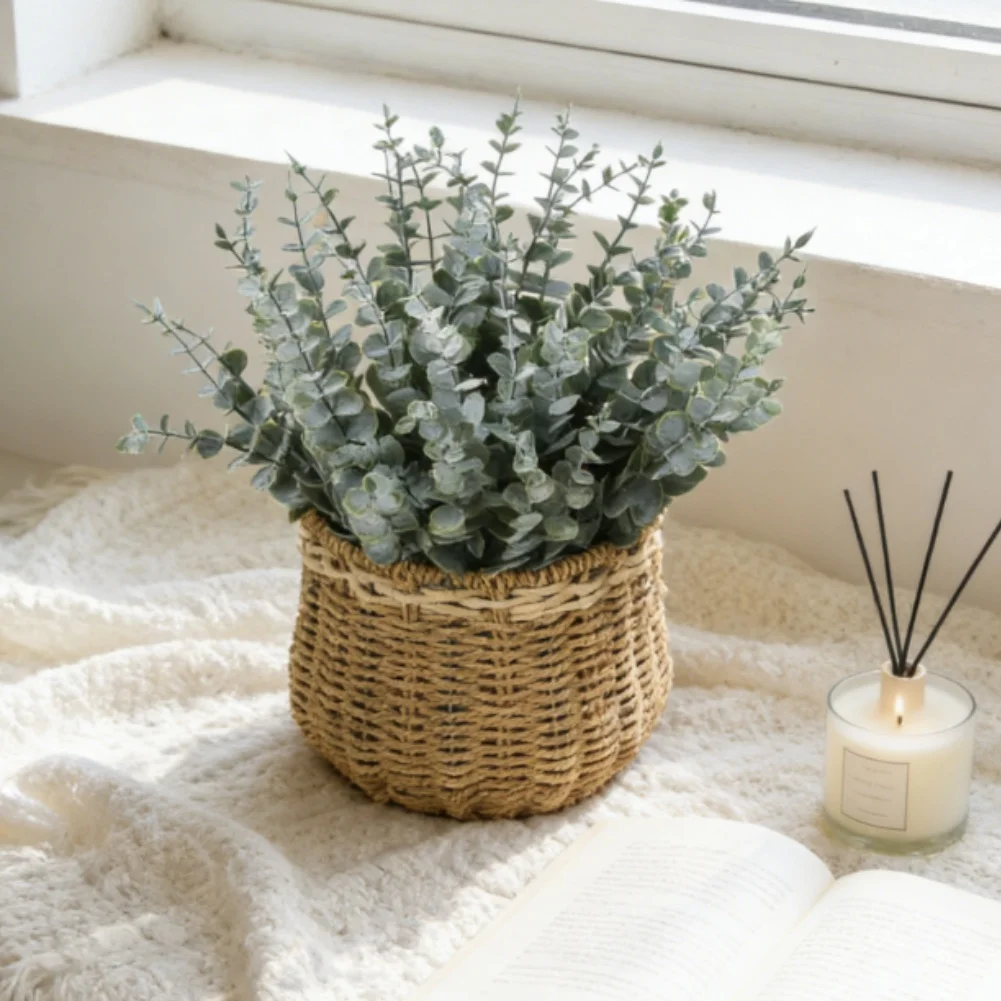 Kunstmatige eucalyptusbladboek - Home Office Backdrop recensie en prijs