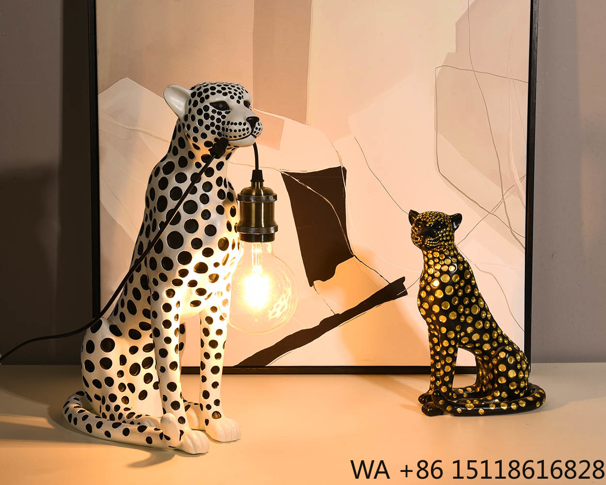 Moderne kunst dierenluipaard h - Home Office Lamp recensie en prijs