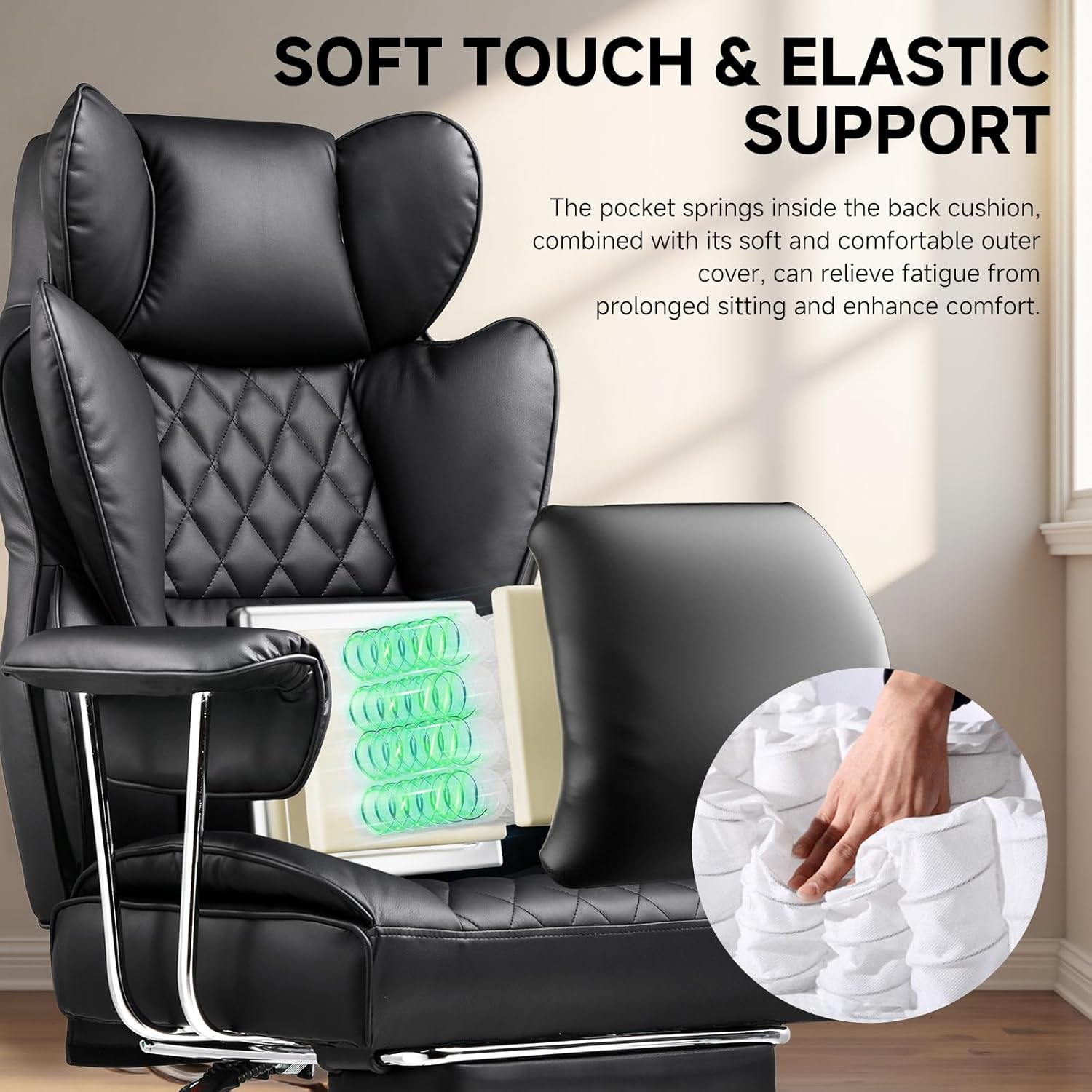 Grote en hoge bureaustoel met  - Ergonomic Office Chair recensie en prijs
