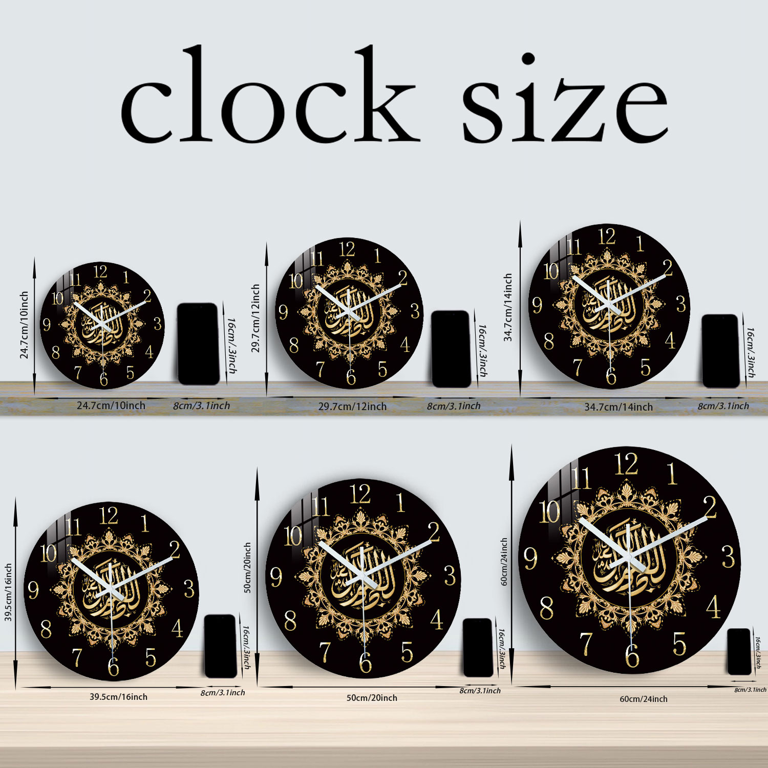 Houten wandklok met geometrisc - Home Office Backdrop recensie en prijs